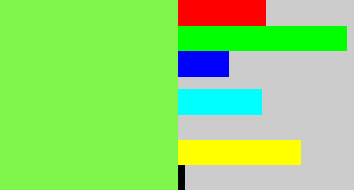 Hex color #7ff44a - kiwi green