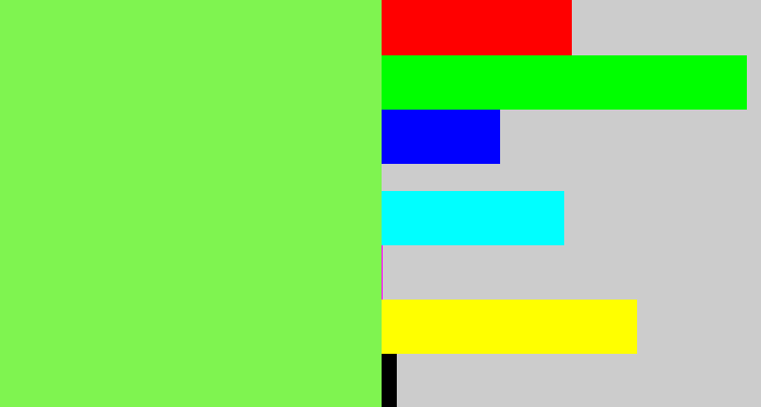 Hex color #7ff450 - lighter green
