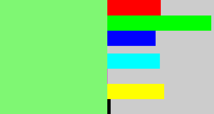 Hex color #7ff773 - lightgreen