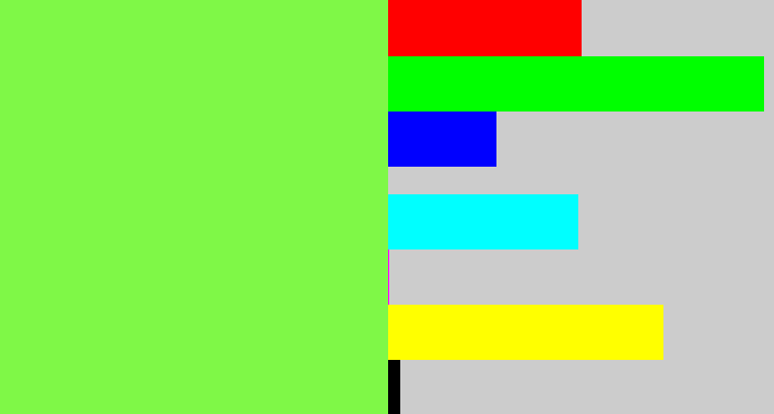 Hex color #7ff847 - kiwi green