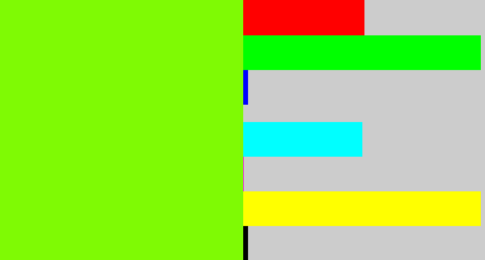 Hex color #7ffa04 - bright lime