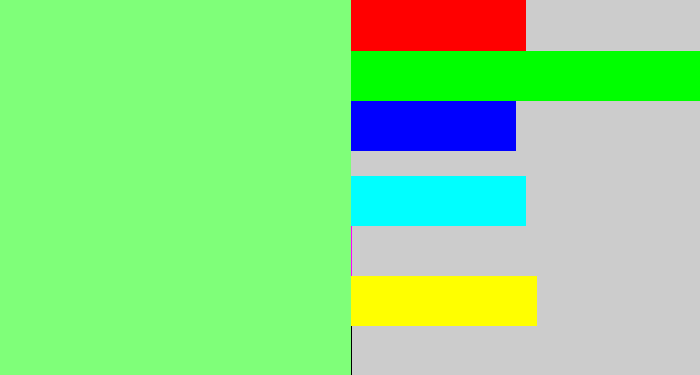 Hex color #7fff79 - lightgreen