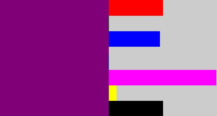 Hex color #800177 - darkish purple