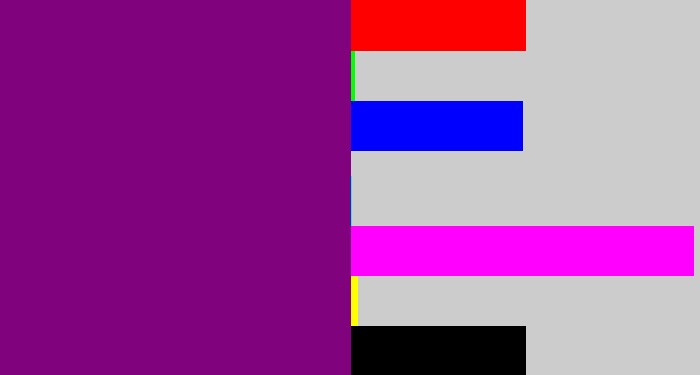Hex color #80027d - darkish purple