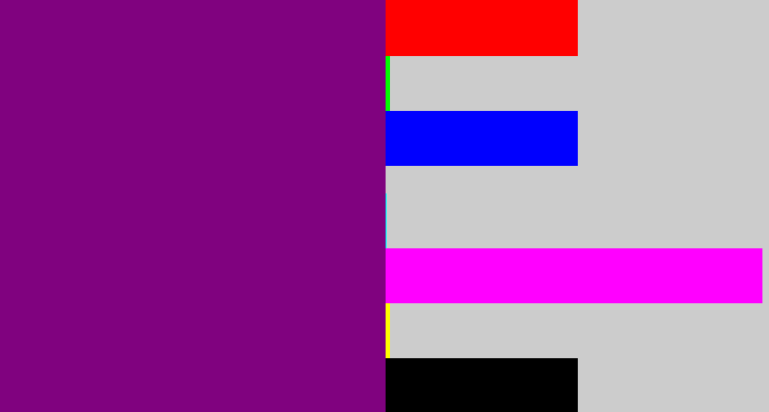 Hex color #80027f - darkish purple