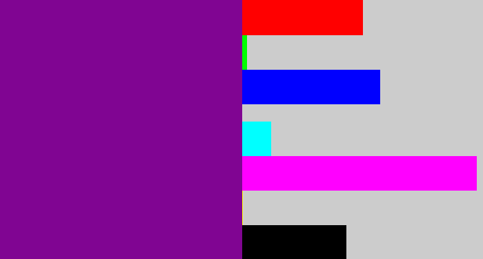 Hex color #800592 - purple