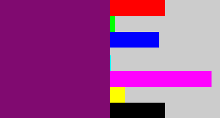 Hex color #800a70 - darkish purple