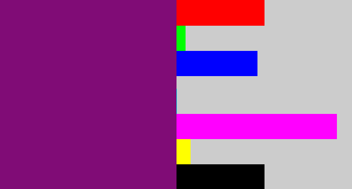 Hex color #800c76 - darkish purple