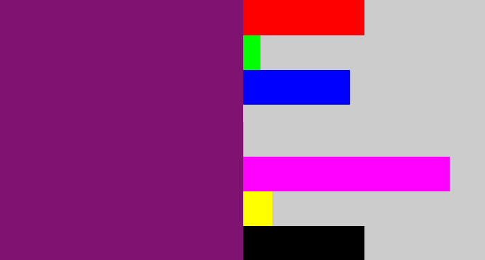 Hex color #801371 - darkish purple