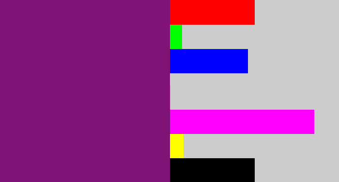 Hex color #801376 - darkish purple