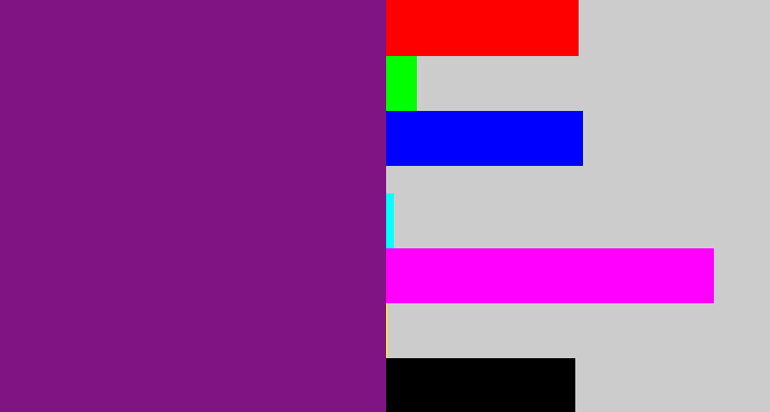 Hex color #801482 - darkish purple