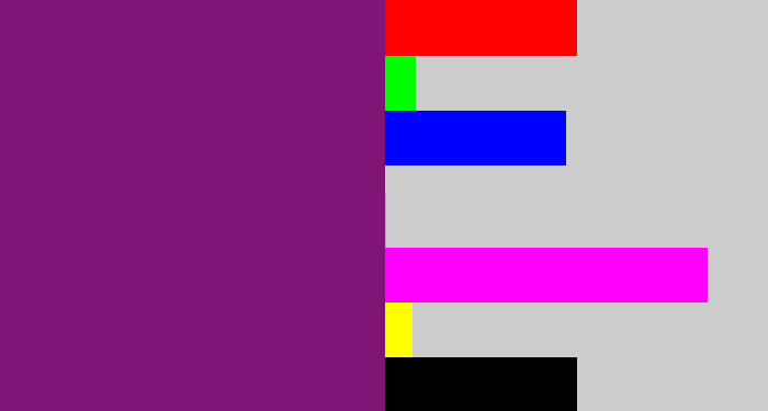 Hex color #801577 - darkish purple