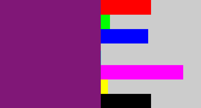 Hex color #801777 - darkish purple