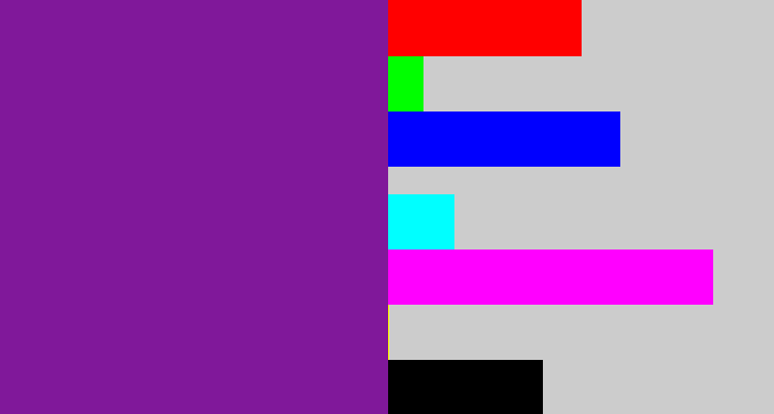 Hex color #80189a - purple