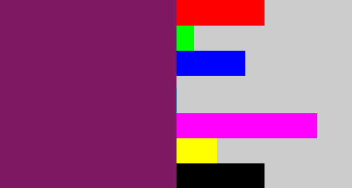 Hex color #801963 - darkish purple
