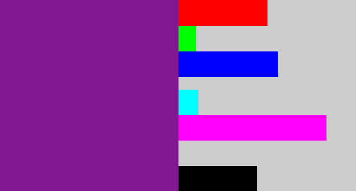 Hex color #801990 - purple