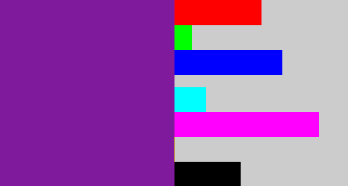 Hex color #801a9d - purple