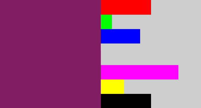 Hex color #801d63 - darkish purple