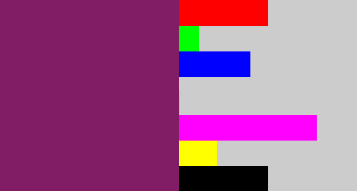 Hex color #801d65 - darkish purple