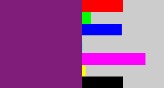 Hex color #801d7b - darkish purple