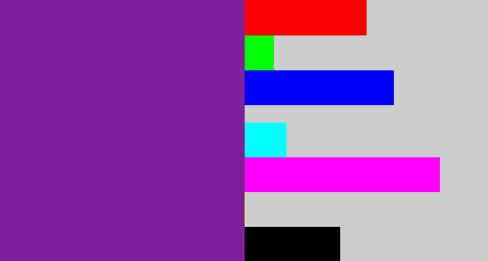 Hex color #801f9b - purple