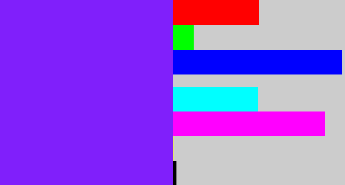 Hex color #801ffb - purply blue