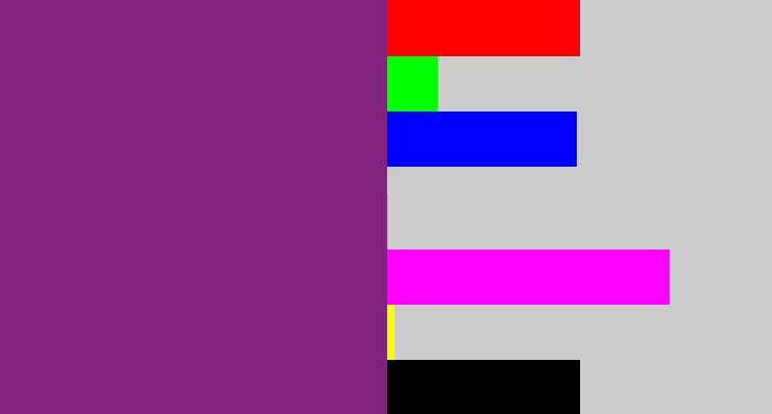 Hex color #80227e - darkish purple