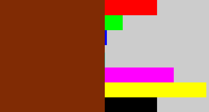 Hex color #802b04 - reddish brown