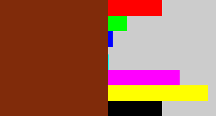 Hex color #802b0a - reddish brown