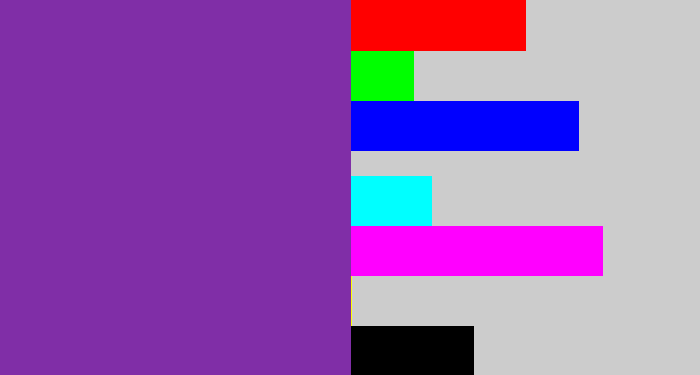 Hex color #802ea7 - purple