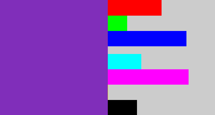 Hex color #802eba - purply