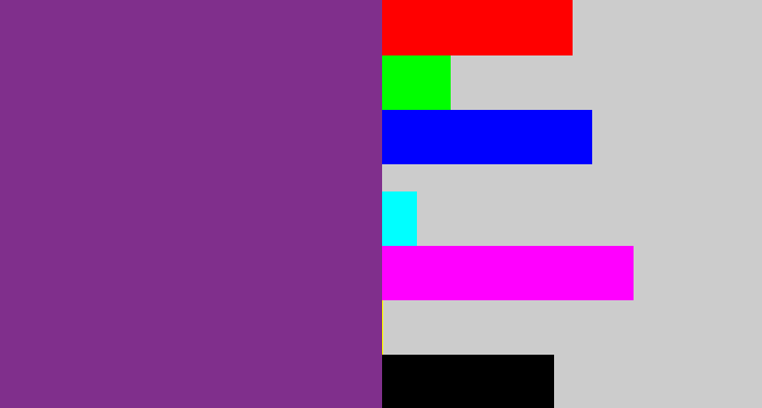 Hex color #802f8c - warm purple