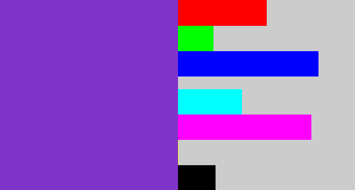 Hex color #8033c9 - bluey purple