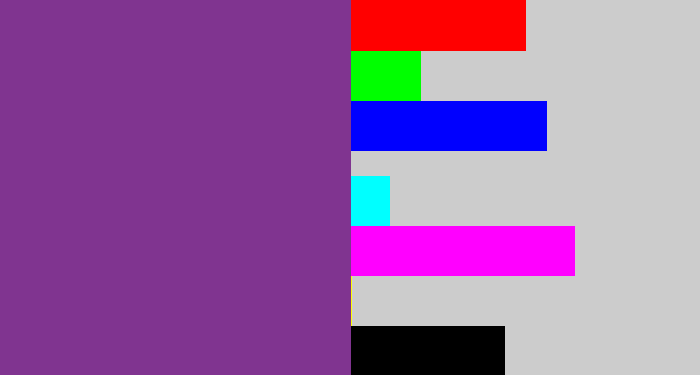 Hex color #803490 - warm purple