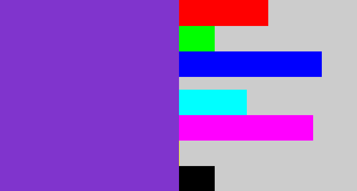 Hex color #8034cd - bluish purple
