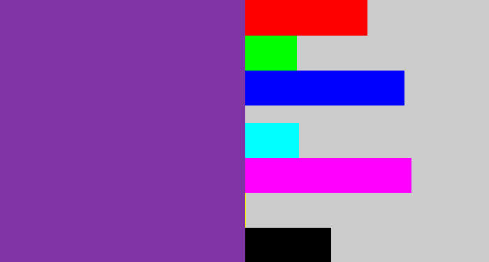 Hex color #8035a5 - purple