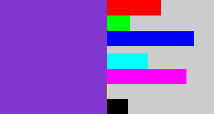 Hex color #8036cf - bluish purple