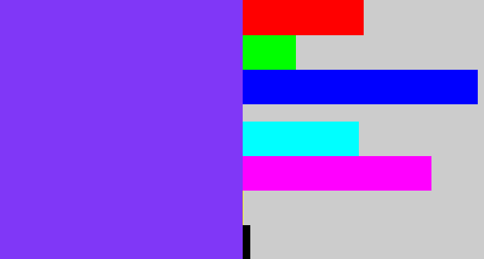 Hex color #8037f7 - bluish purple