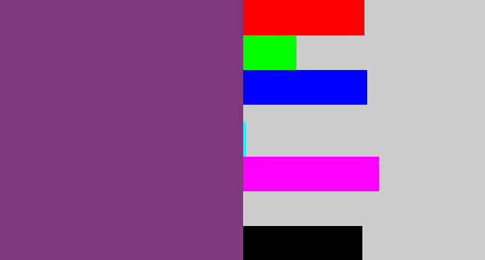 Hex color #803981 - light eggplant
