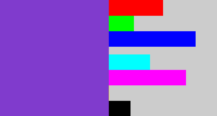 Hex color #803bcd - bluish purple