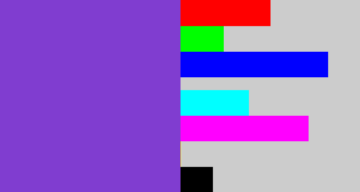 Hex color #803dd0 - bluish purple