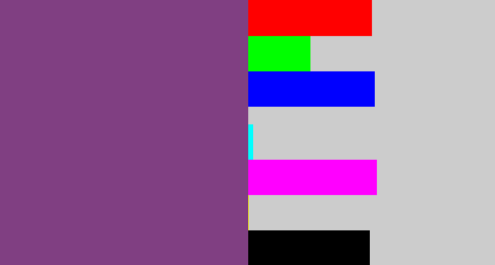 Hex color #803f82 - light eggplant