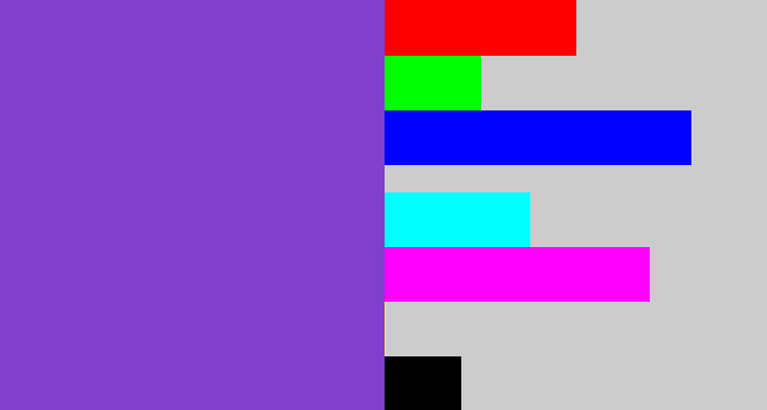 Hex color #803fcd - bluey purple