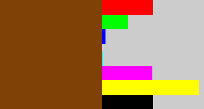 Hex color #804107 - medium brown