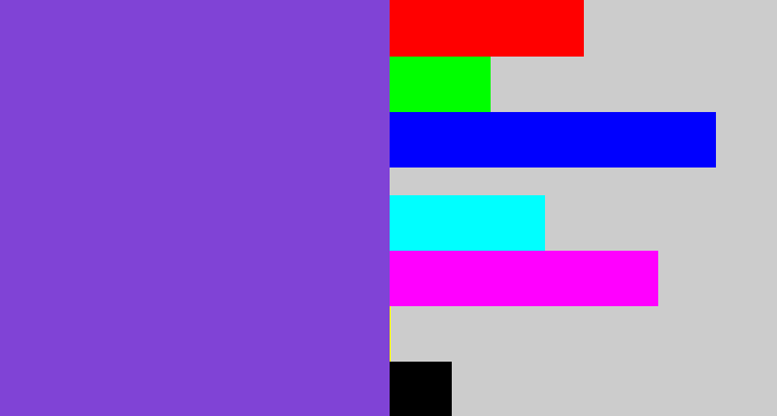 Hex color #8043d6 - purpley
