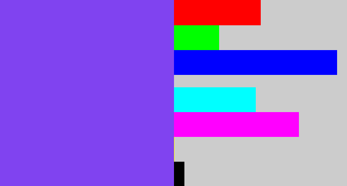 Hex color #8043f0 - bluish purple