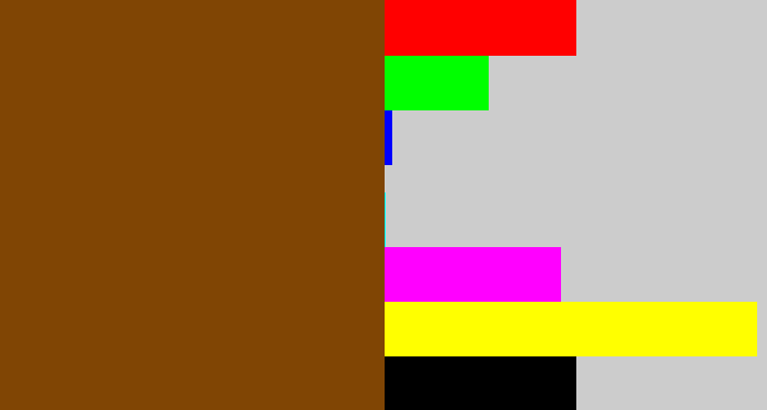 Hex color #804504 - medium brown