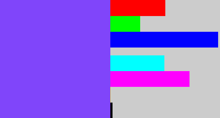 Hex color #8045fa - bluish purple