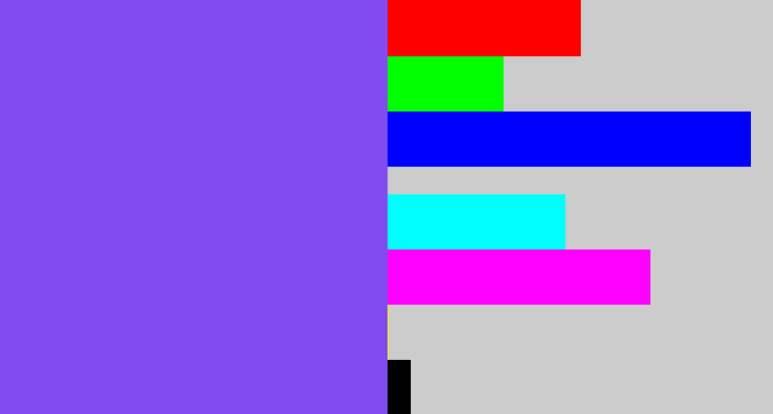 Hex color #804cef - purpley