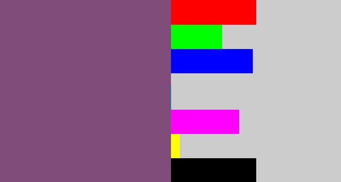 Hex color #804d7a - dull purple